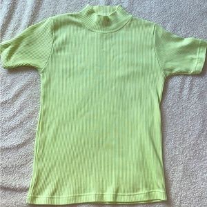 Green mock neck top